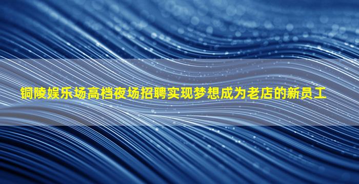 铜陵娱乐场高档夜场招聘实现梦想成为老店的新员工
